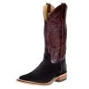 Anderson Bean Men's Black Buffed Elephant 13in. Burgundy Explosion Top Boot