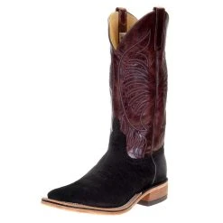 Anderson Bean Men's Black Buffed Elephant 13in. Burgundy Explosion Top Boot