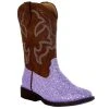 Roper NRS Exclusive Kids Footwear Purple Glitter Cowgirl Boot