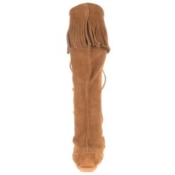 Minnetonka Women's Front Lace Knee High Dusty Brown Boots -Ariat Sales Store 1428 31