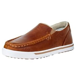 Wrangler Footwear Kids Butter Ball Tan Leather Slip On Shoe