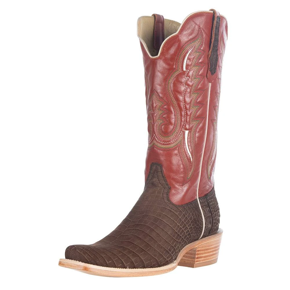 R. WATSON BOOTS R Watson Boots Men's R Watson Mocha Sueded Gator 13in. Indian Orange Boots 1 R. WATSON BOOTS R Watson Boots Men's R Watson Mocha Sueded Gator 13in. Indian Orange Boots