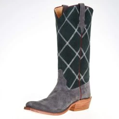 Rios Of Mercedes Men's Smoked Bacon Roughout 15in. Green Velvet Suede Top Cutter Toe Boots