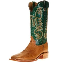 R. WATSON BOOTS R Watson Boots Men's R Watson Antique Saddle Smooth Ostrich 13in. Forrest Green Top Boot