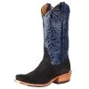 Rios Of Mercedes Men's Black Carpincho 13in. Midnight Navy Caracoal Top Boot
