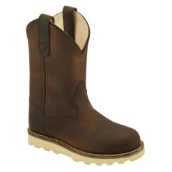 Old West Youth Oiled Brown Pull On Boot