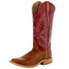 Hondo Enterprises Inc Men's Honey Crazy Horse 14in. Red Cowhide Top Square Toe Boot
