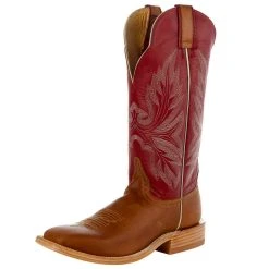 Hondo Enterprises Inc Men's Honey Crazy Horse 14in. Red Cowhide Top Square Toe Boot