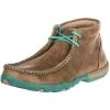 Twisted X Women's Driving Mocs Brown & Turquoise Shoes