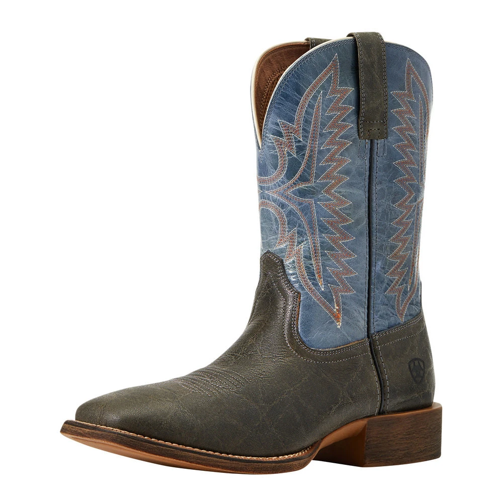 Ariat Men`s Grey/Blue Sport Square Toe Western Boot 1 Ariat Men`s Grey/Blue Sport Square Toe Western Boot