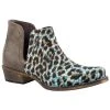 Roper Footwear Childrens Roper Blue Leopard Glitter Ava Bootie