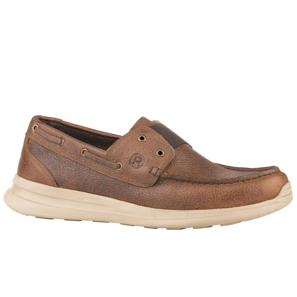 Roper Men`s Chillin Low Brown Oiled Leather Slip On 1 Roper Men`s Chillin Low Brown Oiled Leather Slip On