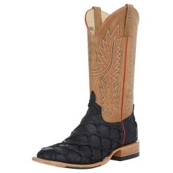 Horsepower Boots Men's Top Hand Black Matte Big Bass 13in. Tan Sinsation Top Boot