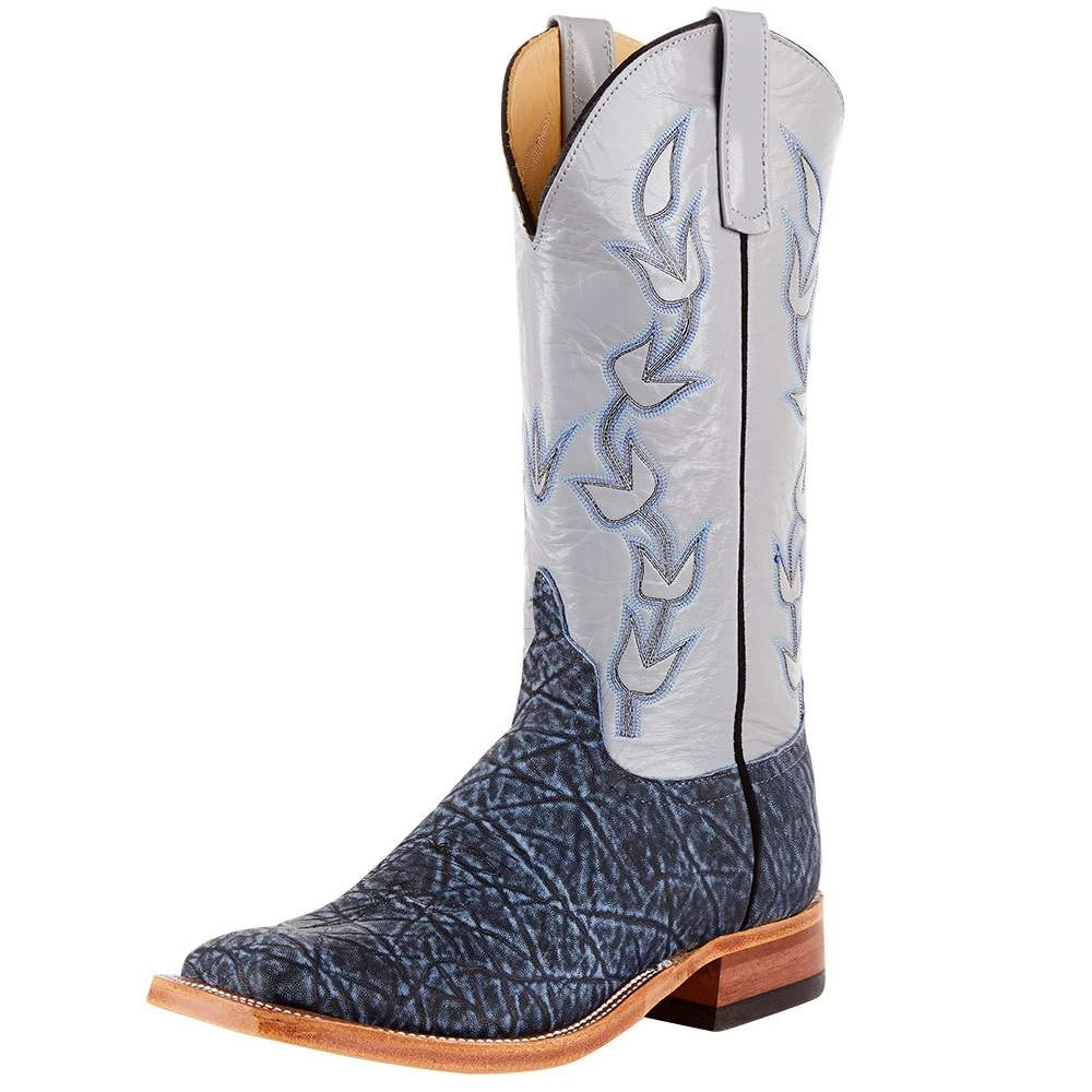 Anderson Bean Men`s Blue Safari Elephant 13in Pebble Kidskin Top Square Toe Boot 1 Anderson Bean Men`s Blue Safari Elephant 13in Pebble Kidskin Top Square Toe Boot
