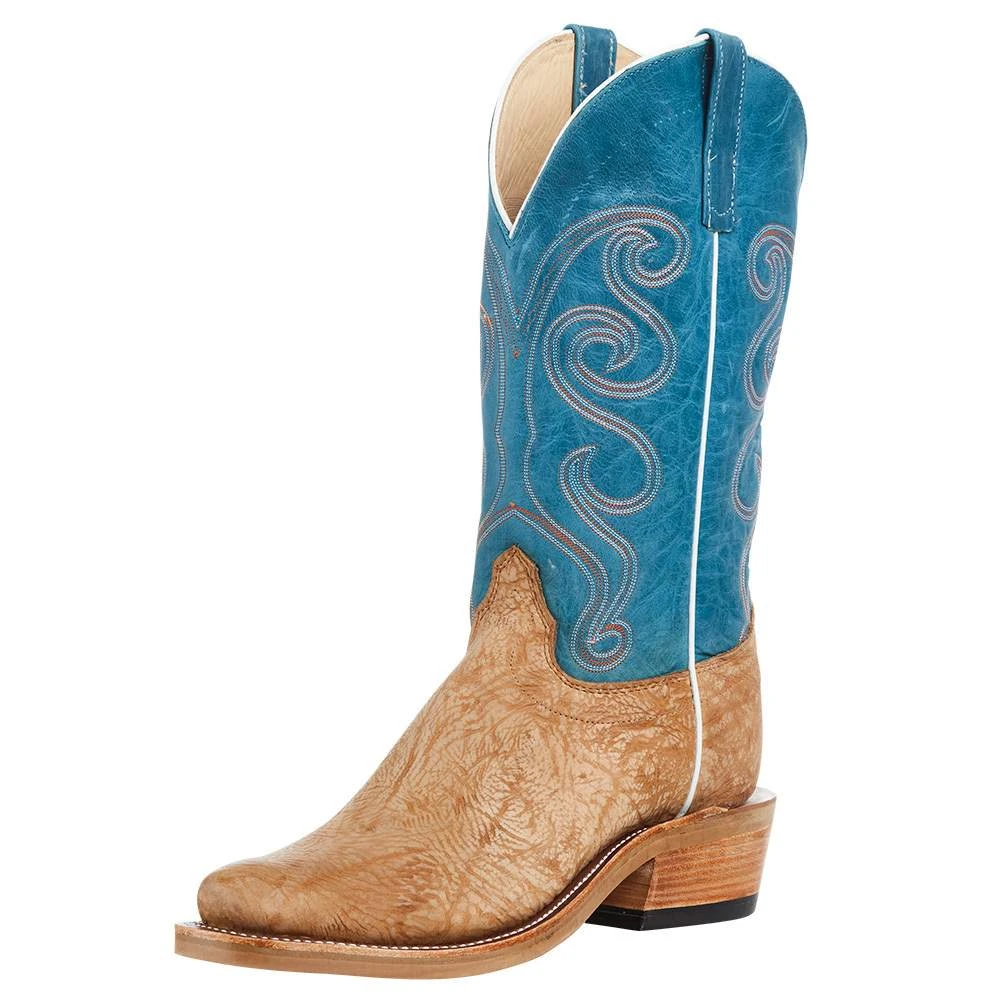 Olathe Boot Company Men`s Ride Ready Tan Washed Shoulder 13in Aqua Buffamonte Top KS Toe Boot 1 Olathe Boot Company Men`s Ride Ready Tan Washed Shoulder 13in Aqua Buffamonte Top KS Toe Boot