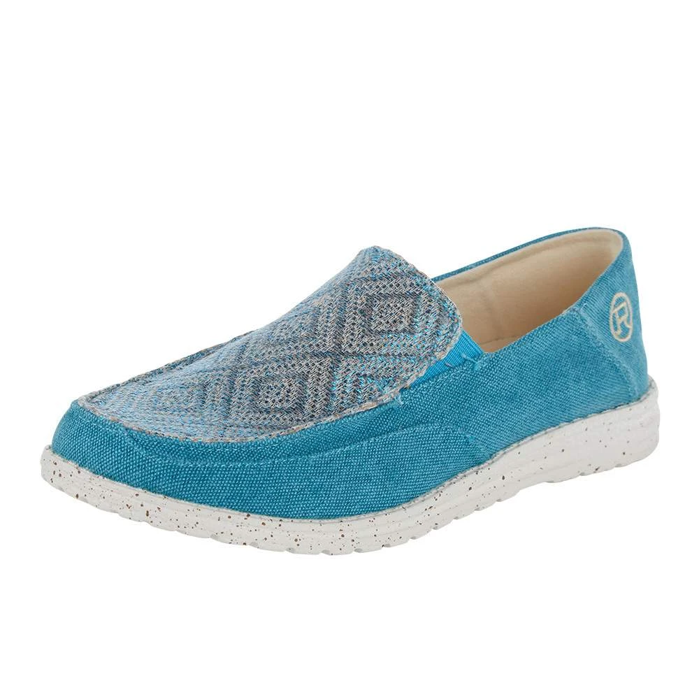 Roper Footwear Womens Turquoise Canvas Slip On Moc 1 Roper Footwear Womens Turquoise Canvas Slip On Moc