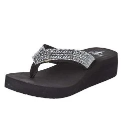 Corkys Footwear Women`s Corky's Hardy Clear Rhinestone Flip Flop