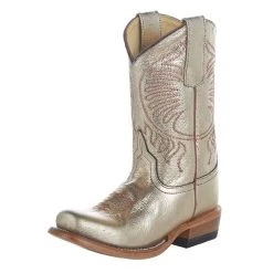 Anderson Bean Kids Metallic Gold Square Toe Boot