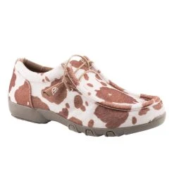 Roper Women's Tan And White Cowhide Chukka