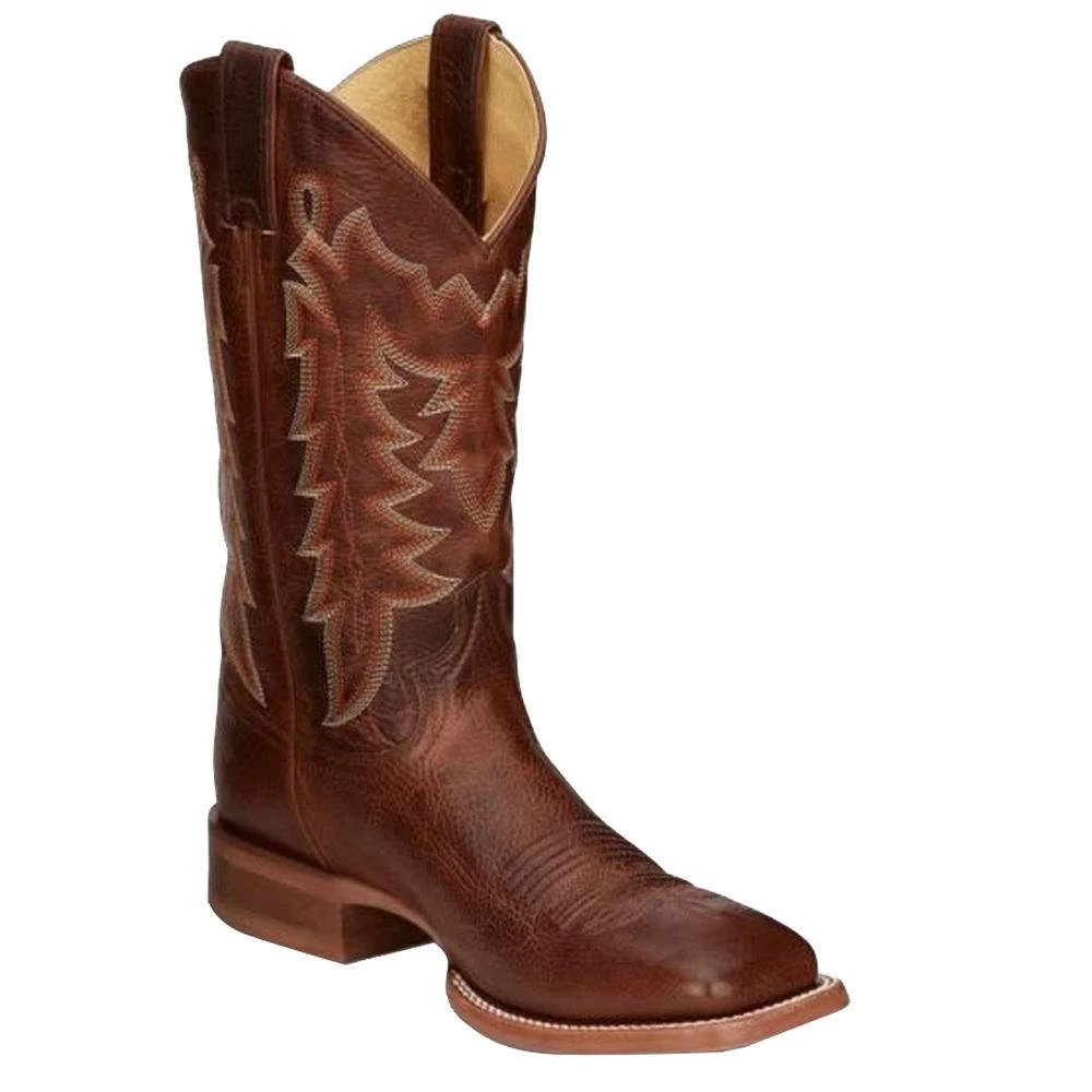 Justin Boots Men's Brown Carsen Caramel 12 Wide Square Toe Western Boot 1 Justin Boots Men's Brown Carsen Caramel 12 Wide Square Toe Western Boot