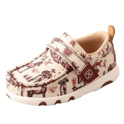 Twisted X Infant Maroon Ivory Cowboy Scene Moc