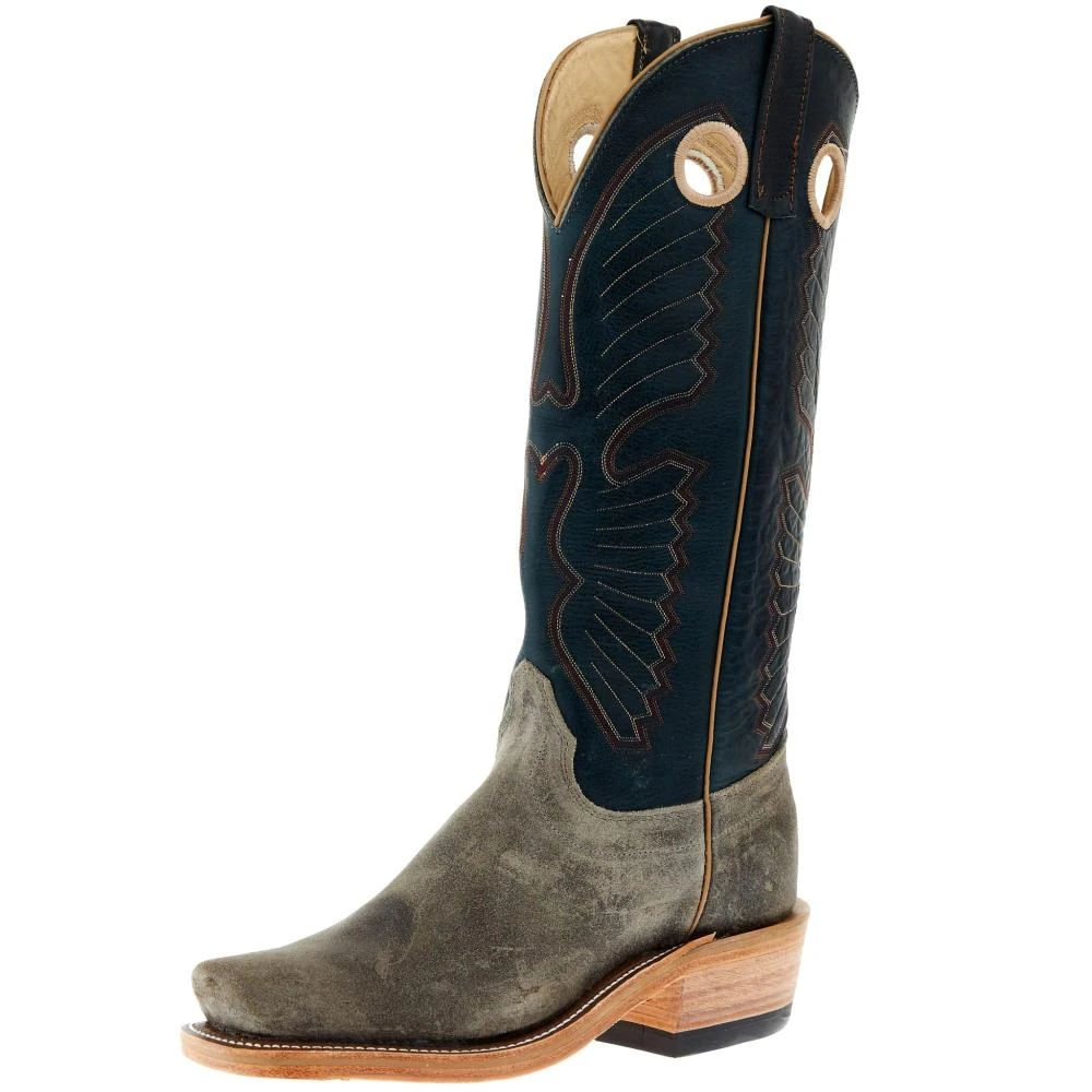 Olathe Boot Company Mens Ride Ready Stone Waxy Kudu 15in Indigo Navajo Bison Top Cutter Toe 1 Olathe Boot Company Mens Ride Ready Stone Waxy Kudu 15in Indigo Navajo Bison Top Cutter Toe