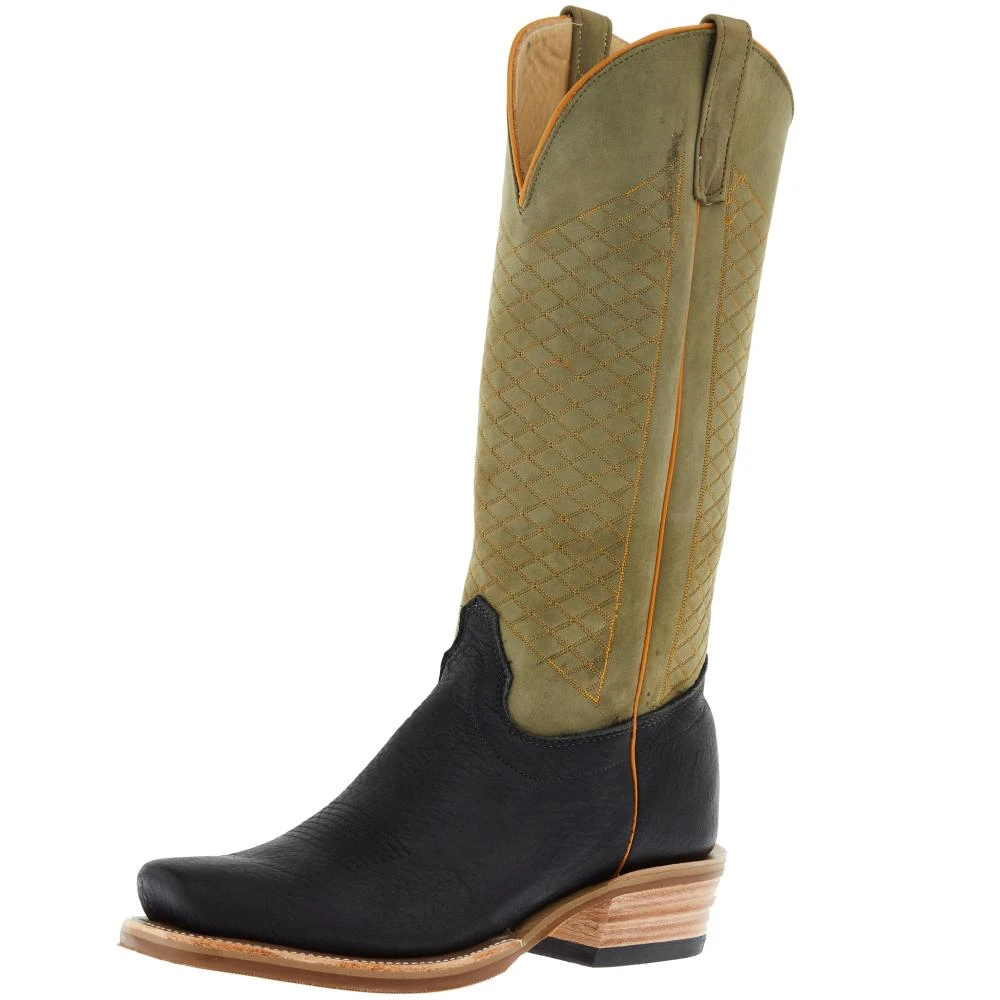 Olathe Boot Company Men's Ride Ready Black Oiled Shoulder 15in Military Green Wyoming Top Cutter Toe 1 Olathe Boot Company Men's Ride Ready Black Oiled Shoulder 15in Military Green Wyoming Top Cutter Toe