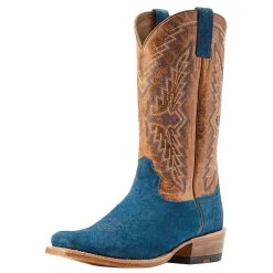 Ariat Men's Futurity Showman Navy Roughout Brown Top Cowboy Boot