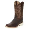 Justin Boots Men's AQHA Ryker Rootbeer Cowhide 11 In Chestnut Top Crepe Sole Cowboy Boot
