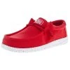 Heydude Men's Hey Dude Wally Slub Red Canvas Casual Shoe