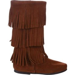 Minnetonka Women's Minnetonka Brown 3 Layer Fringe Boots 9 Minnetonka Women's Minnetonka Brown 3 Layer Fringe Boots -Ariat Sales Store 1632 right