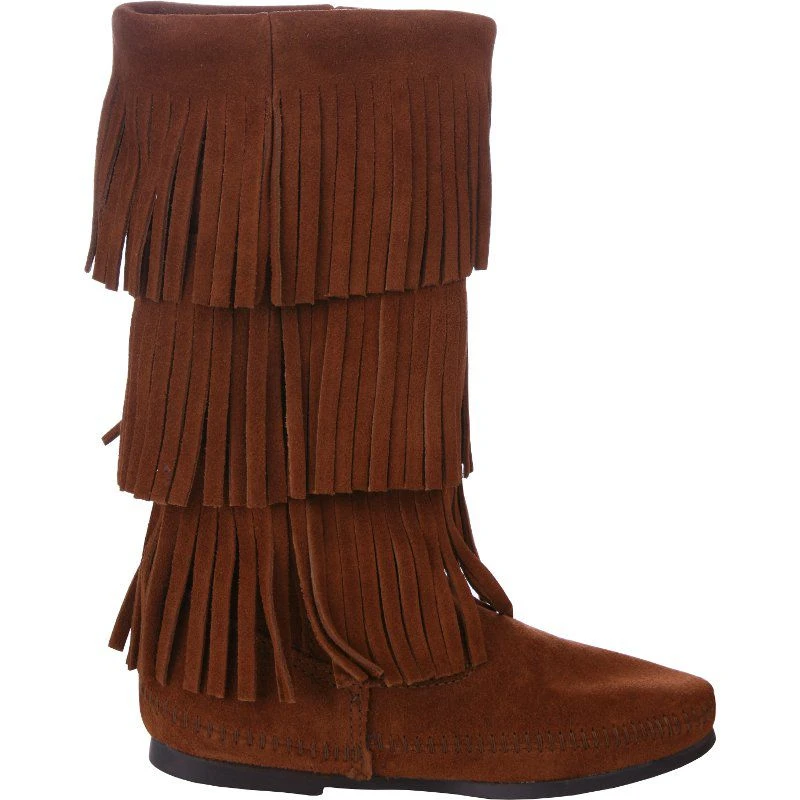 Minnetonka Women's Minnetonka Brown 3 Layer Fringe Boots 5 Minnetonka Women's Minnetonka Brown 3 Layer Fringe Boots - Image 5