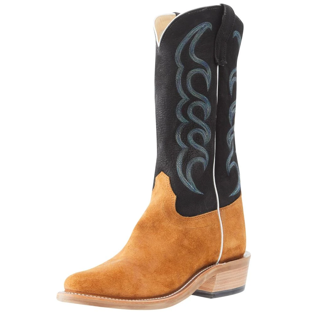 Olathe Boot Company Mens Ride Ready Burnt Orange Roughout 13in Black Suave Goat Top 1 Olathe Boot Company Mens Ride Ready Burnt Orange Roughout 13in Black Suave Goat Top
