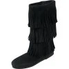 Minnetonka Women's Black 3 Layer Fringe Boots