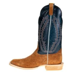 Hondo Enterprises Inc Men's Cognac Roughout Pull Up 13in. Blue Toe Square Toe Cowboy Boot 7 Hondo Enterprises Inc Men's Cognac Roughout Pull Up 13in. Blue Toe Square Toe Cowboy Boot -Ariat Sales Store 2070 2