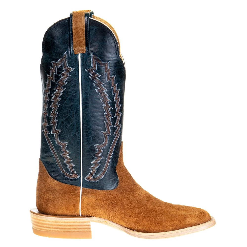 Hondo Enterprises Inc Men's Cognac Roughout Pull Up 13in. Blue Toe Square Toe Cowboy Boot 5 Hondo Enterprises Inc Men's Cognac Roughout Pull Up 13in. Blue Toe Square Toe Cowboy Boot - Image 5