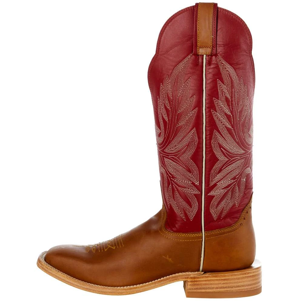 Hondo Enterprises Inc Men's Honey Crazy Horse 14in. Red Cowhide Top Square Toe Boot 4 Hondo Enterprises Inc Men's Honey Crazy Horse 14in. Red Cowhide Top Square Toe Boot - Image 4