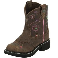 Justin Boots Kid's Justin Brown Heart Cowboy Boots