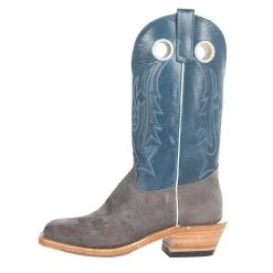 Olathe Boot Company Men's Ride Ready Smoked Bacon Roughout 13in. Navy Veal Top Square Toe Cowboy Boot -Ariat Sales Store 255802 21
