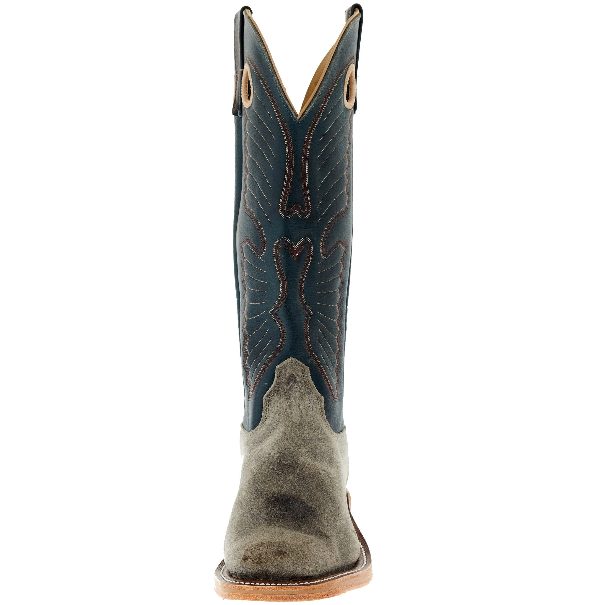 Olathe Boot Company Mens Ride Ready Stone Waxy Kudu 15in Indigo Navajo Bison Top Cutter Toe 2 Olathe Boot Company Mens Ride Ready Stone Waxy Kudu 15in Indigo Navajo Bison Top Cutter Toe - Image 2