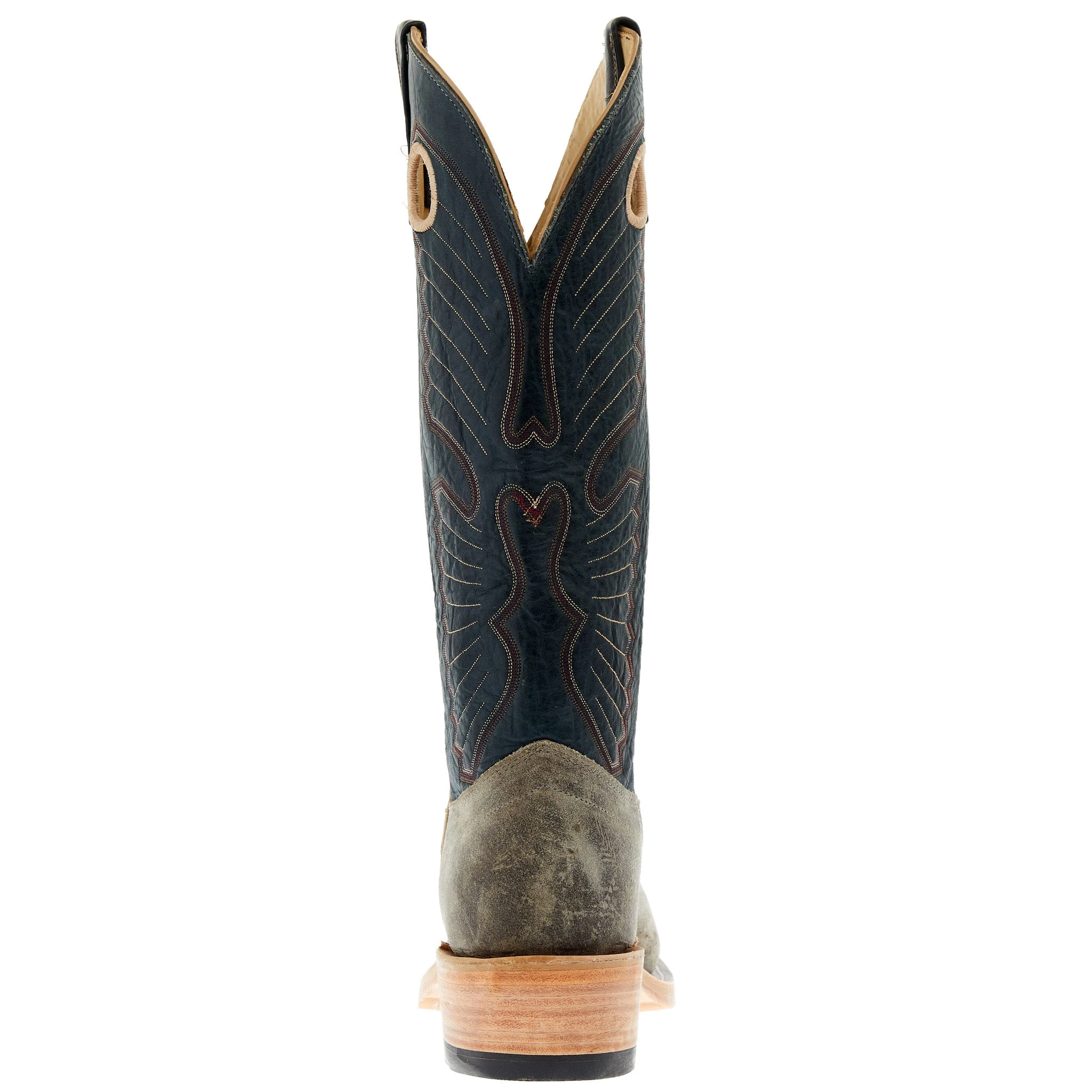 Olathe Boot Company Mens Ride Ready Stone Waxy Kudu 15in Indigo Navajo Bison Top Cutter Toe 4 Olathe Boot Company Mens Ride Ready Stone Waxy Kudu 15in Indigo Navajo Bison Top Cutter Toe - Image 4