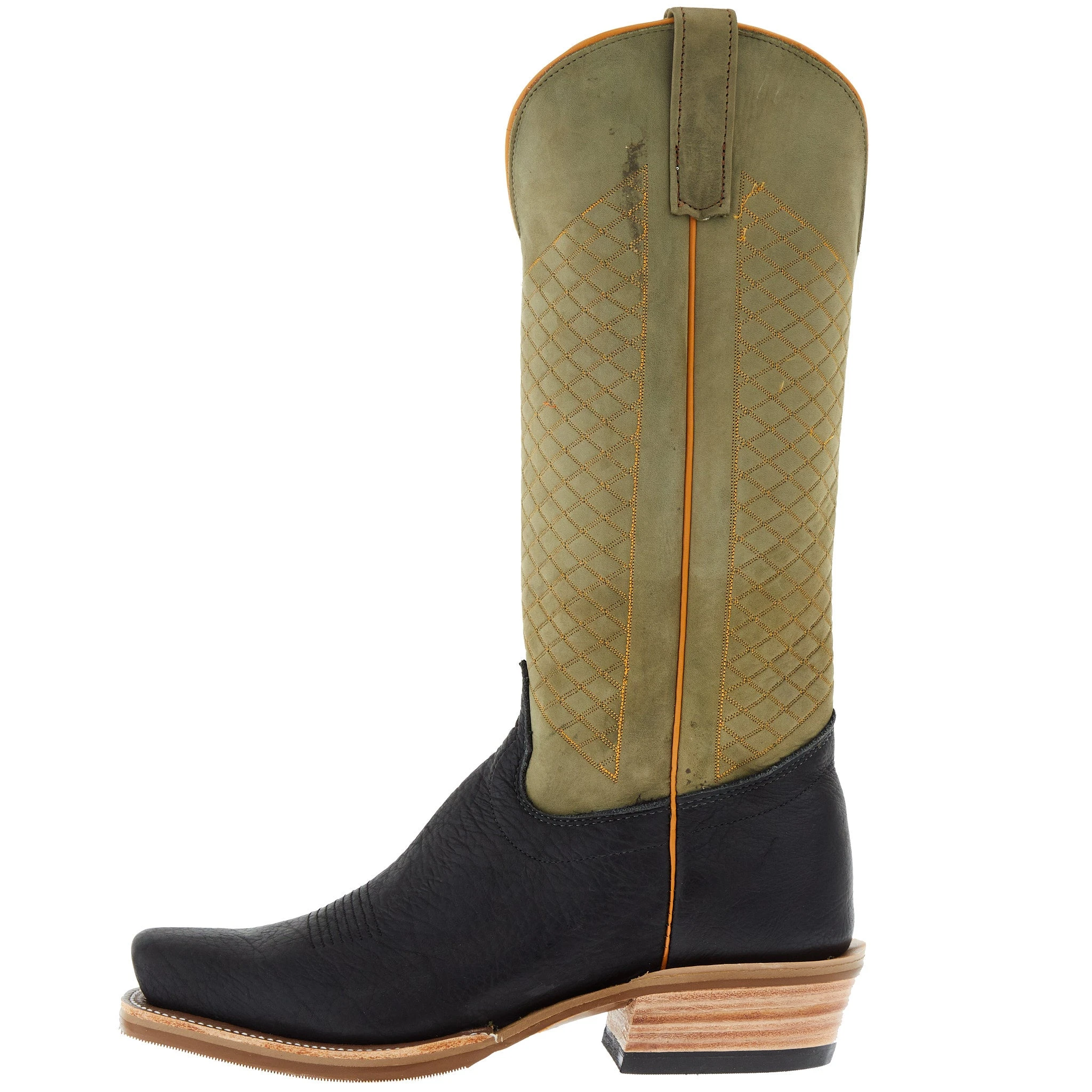 Olathe Boot Company Men's Ride Ready Black Oiled Shoulder 15in Military Green Wyoming Top Cutter Toe 3 Olathe Boot Company Men's Ride Ready Black Oiled Shoulder 15in Military Green Wyoming Top Cutter Toe - Image 3