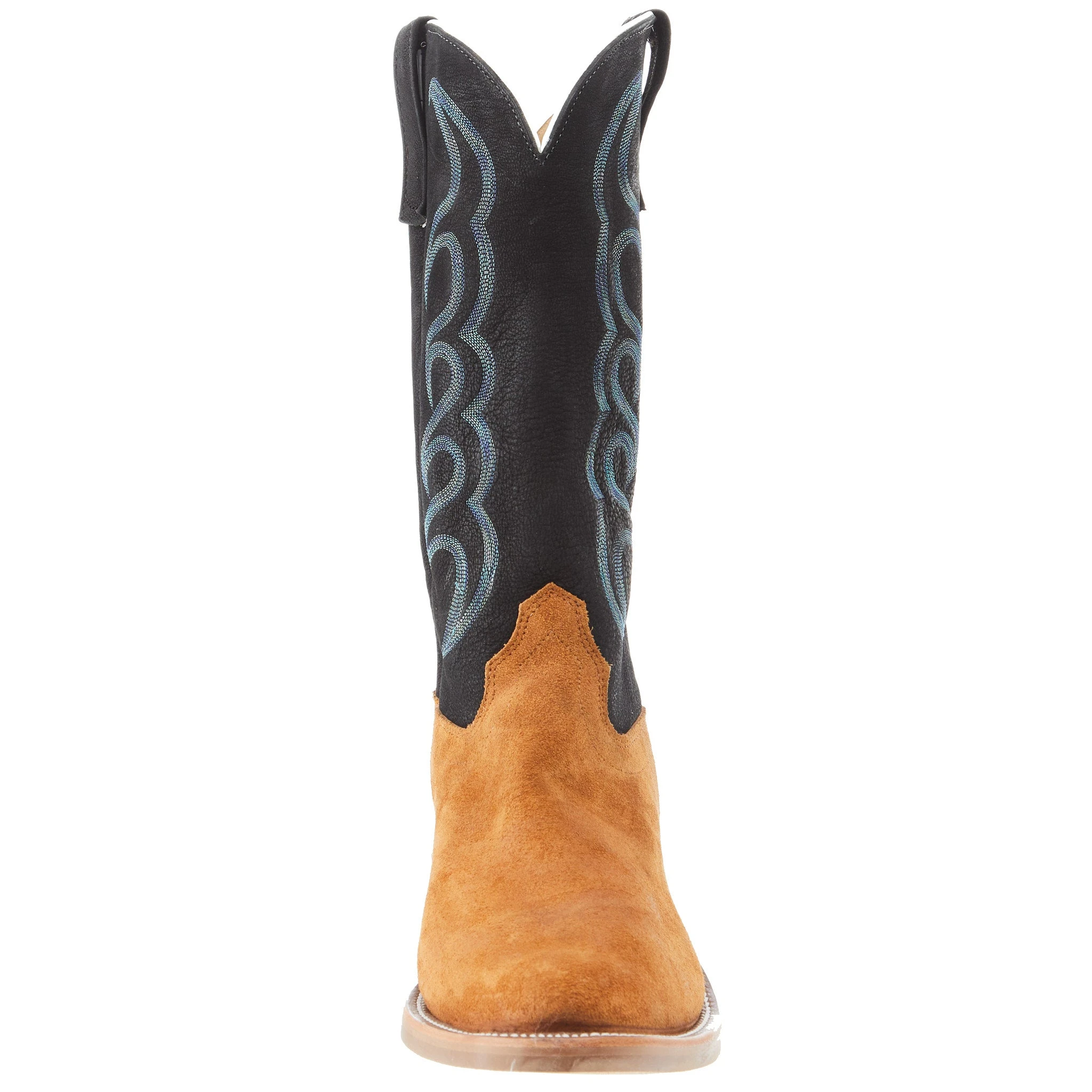Olathe Boot Company Mens Ride Ready Burnt Orange Roughout 13in Black Suave Goat Top 2 Olathe Boot Company Mens Ride Ready Burnt Orange Roughout 13in Black Suave Goat Top - Image 2