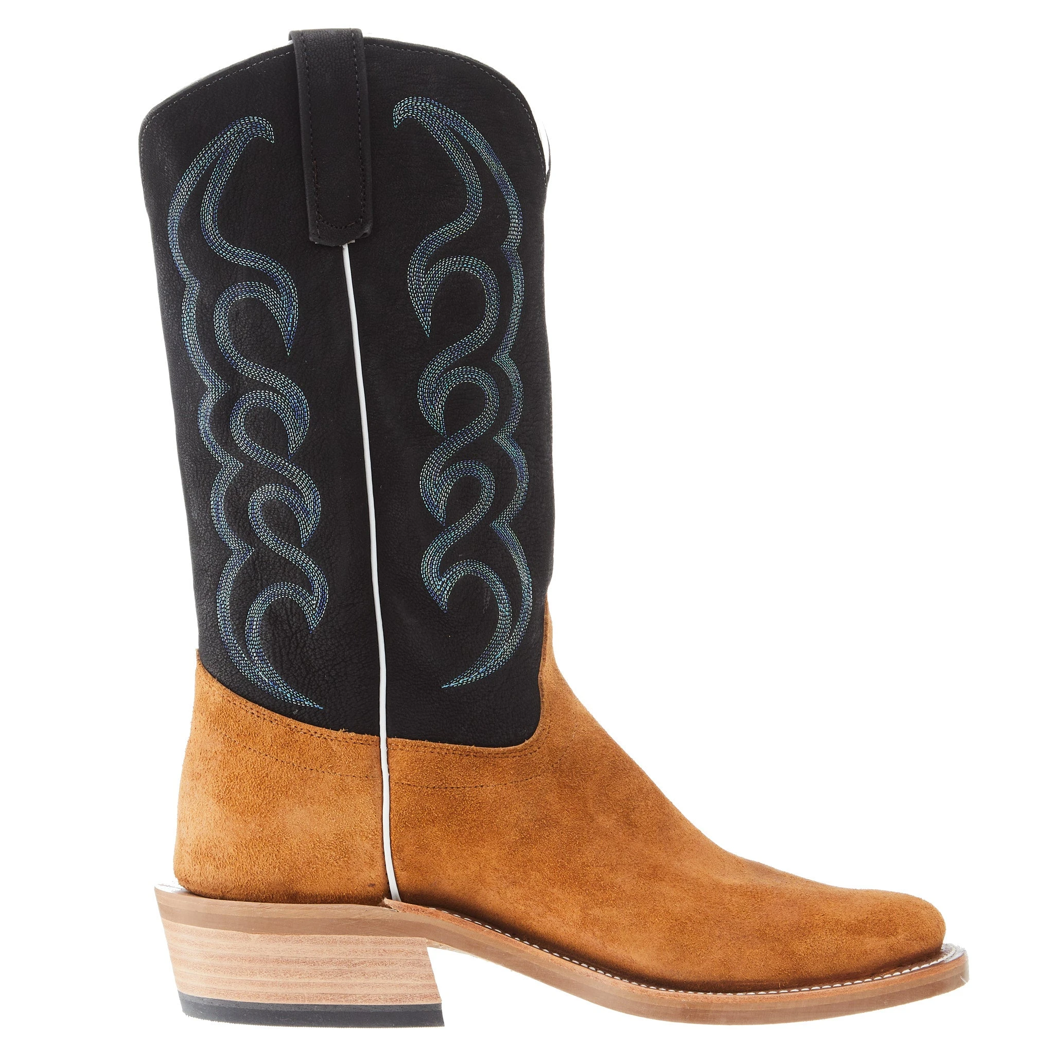 Olathe Boot Company Mens Ride Ready Burnt Orange Roughout 13in Black Suave Goat Top 5 Olathe Boot Company Mens Ride Ready Burnt Orange Roughout 13in Black Suave Goat Top - Image 5