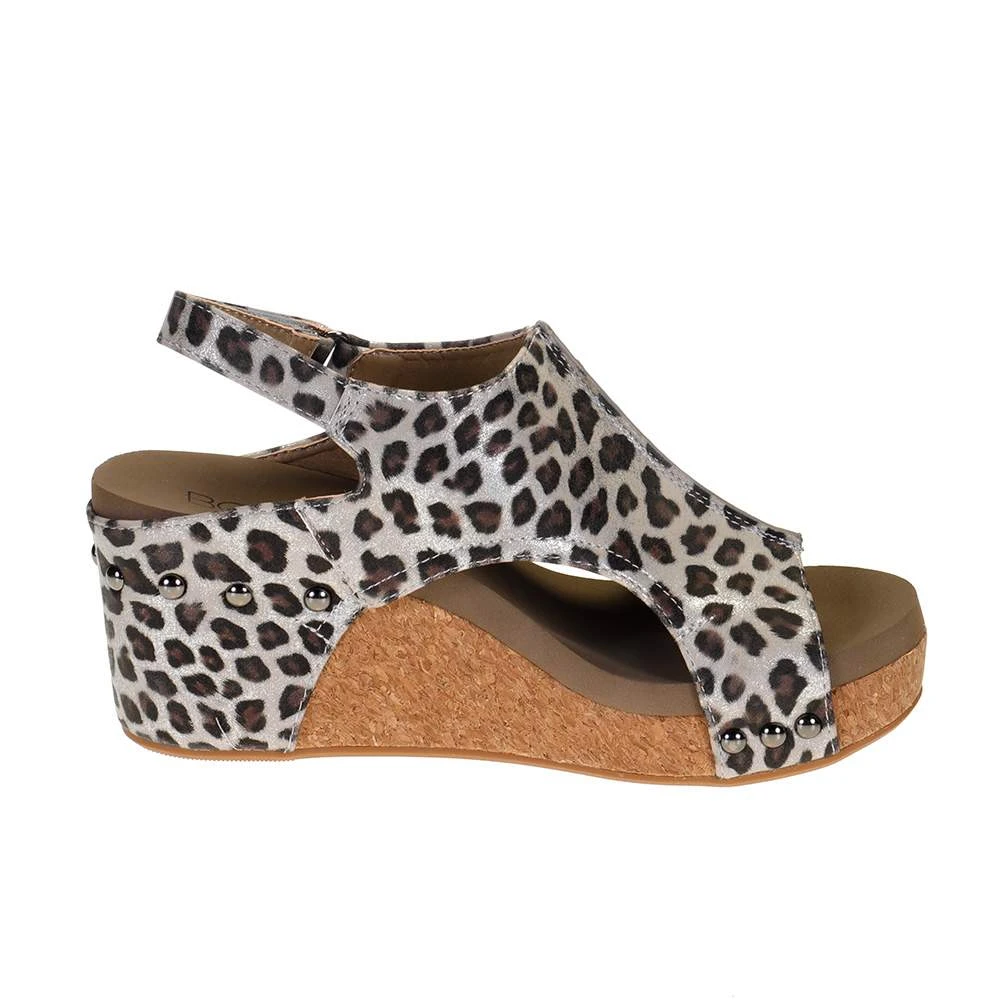 Corkys Footwear Womens Corkys Carley Silver Leopard Wedge Sandal 5 Corkys Footwear Womens Corkys Carley Silver Leopard Wedge Sandal - Image 5