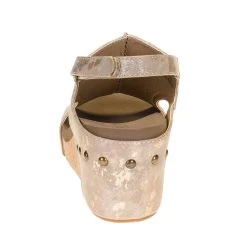 Corkys Footwear Womens Corkys Carley Taupe Metallic Wedge Sandal -Ariat Sales Store 30 5316 TUME 3