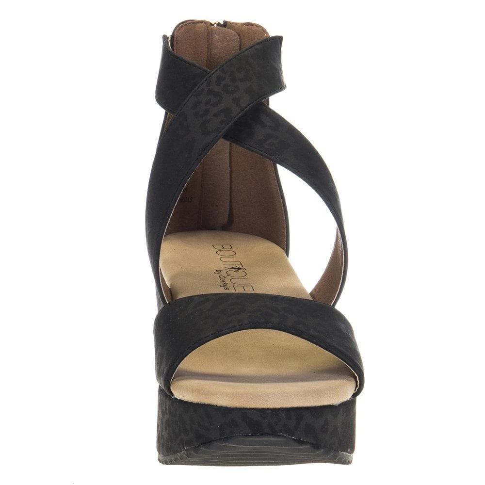 Corkys Footwear Women's Corkys Fay Black Leopard Wedge 2 Corkys Footwear Women's Corkys Fay Black Leopard Wedge - Image 2