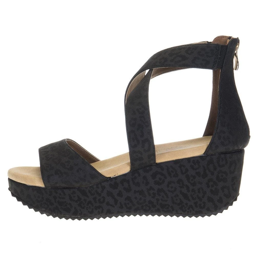 Corkys Footwear Women's Corkys Fay Black Leopard Wedge 3 Corkys Footwear Women's Corkys Fay Black Leopard Wedge - Image 3