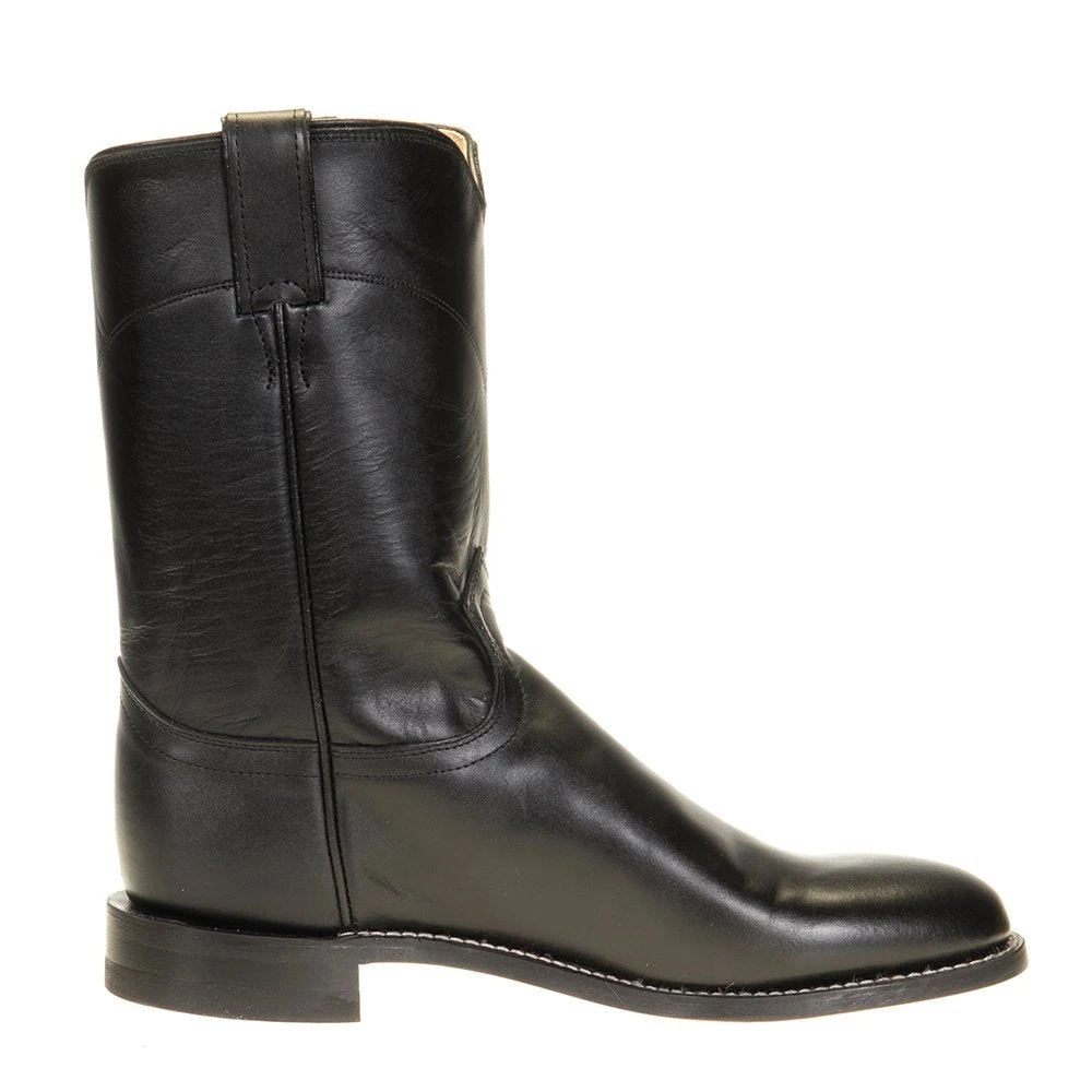Justin Boots Men's Classic Black Kipskin Roper Cowboy Boots 5 Justin Boots Men's Classic Black Kipskin Roper Cowboy Boots - Image 5