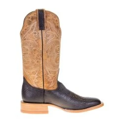 Hondo Enterprises Inc Men's Hondo Chocolate Spanish Shoulder 13in. Tan Oryx Carter Top Boots -Ariat Sales Store 3211 4